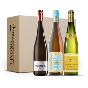 3 Bottiglie di vino bianco Alsazia-Wachau-Rheingau