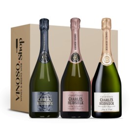 3 BOTTIGLIE DI CHAMPAGNE Brut-Blanc de Blancs-Rosé Charles Heidsieck