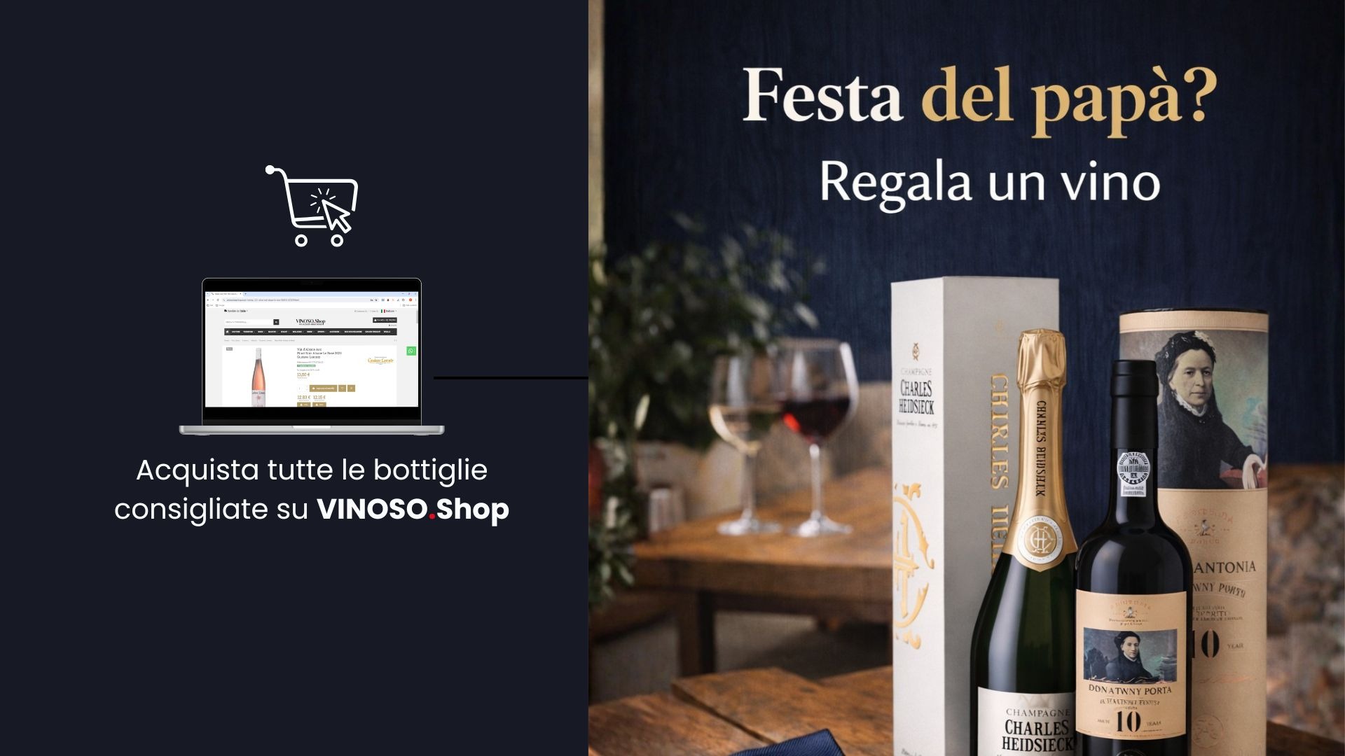 Festa del papà: vini da regalare e bottiglie in cassetta di legno da scegliere su Vinoso.shop