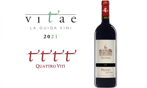 Pruno Riserva 2016 premiato con 4 Viti Ais e il Tastevin Ais